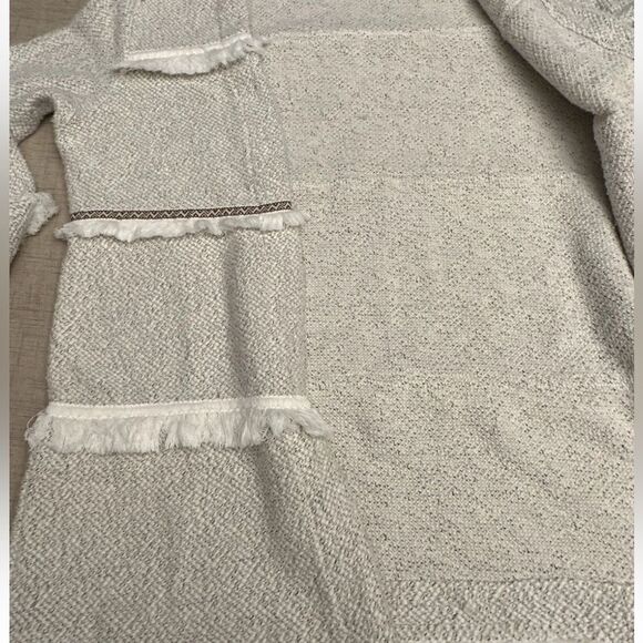 JACK By BB Dakota Sweater Womens Small Tweed Open Blazer Boho Fringe - Picture 6 of 9